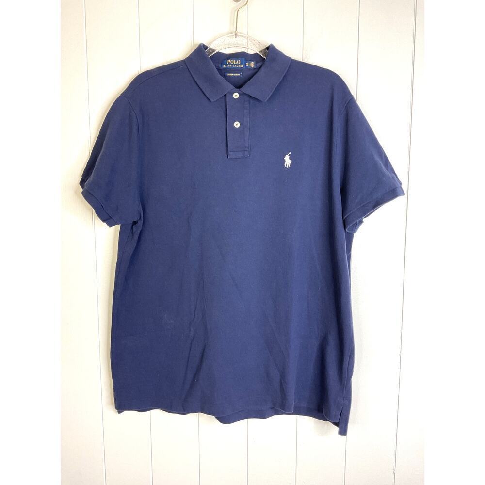Polo Ralph Lauren Classic Slim Fit‎ Navy Blue Polo Men's Shirt Size XL